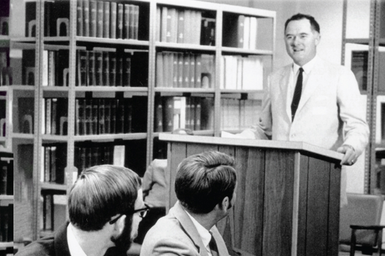 Speaker historic photo at library