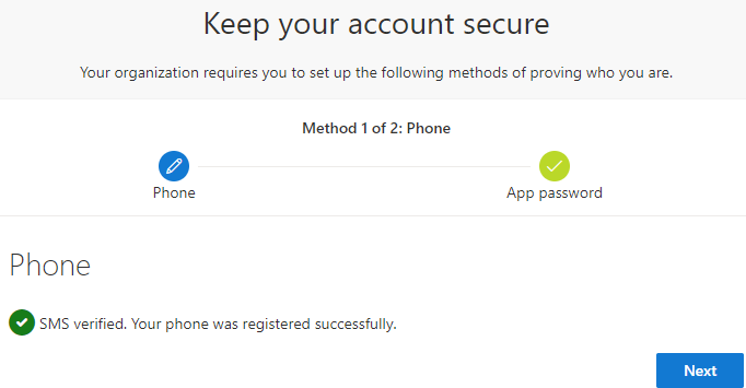 Phone registered successfully
