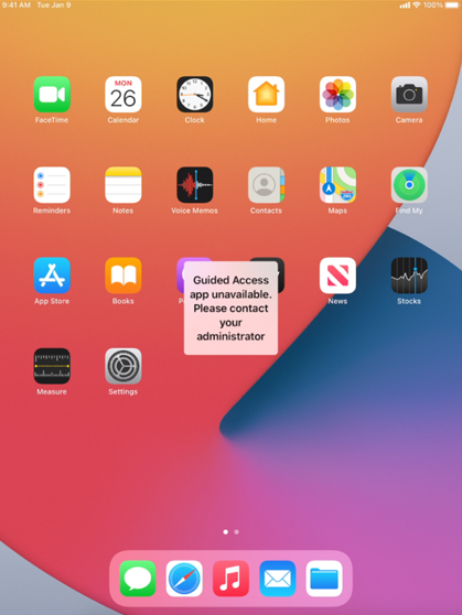 Home screen message screenshot