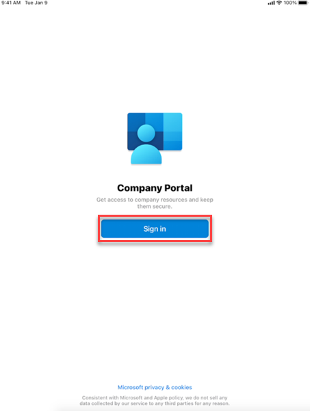 Intune company portal app screenshot