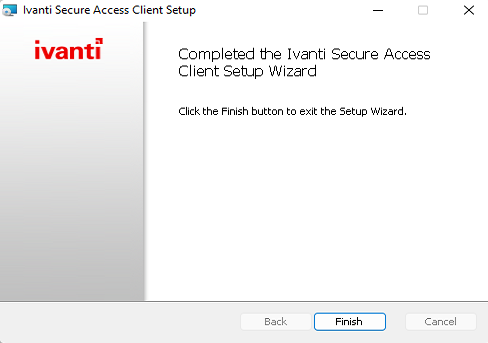 Finish button screenshot