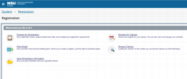 Self-Service Banner Registration Screen